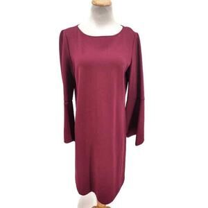 Lafayette 148 burgundy bell sleeve office wear dress in size medium Classic